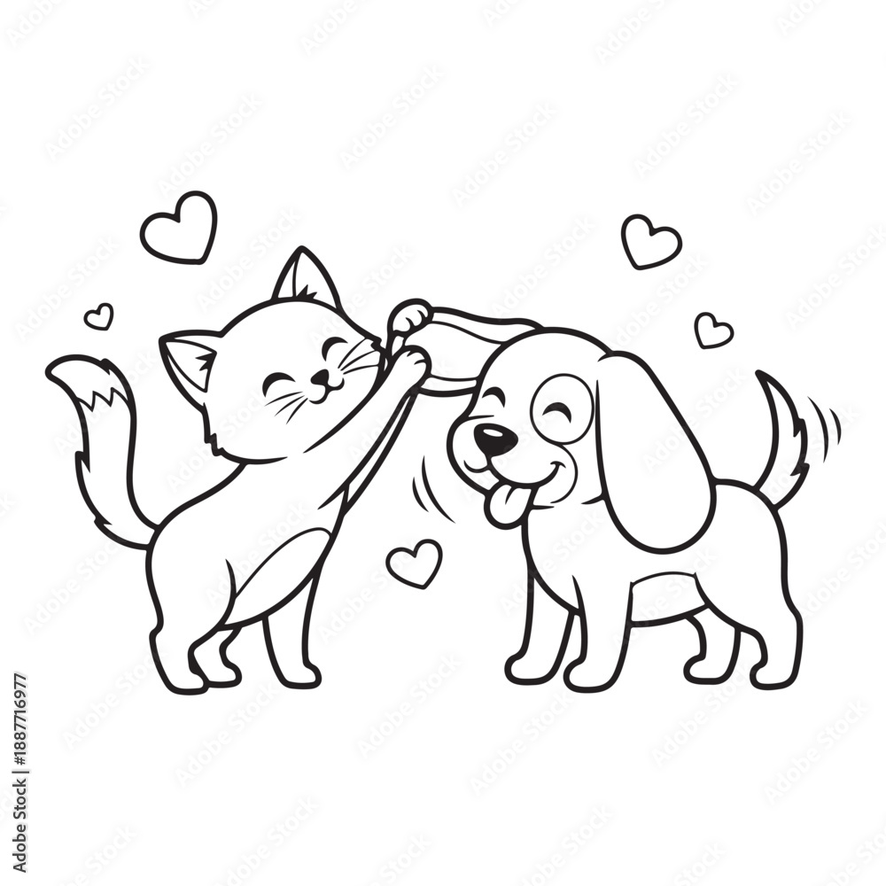 Fototapeta premium dog and cat