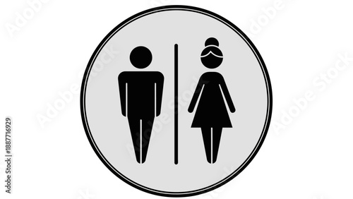 Restroom Sign Symbol for Male and Female.