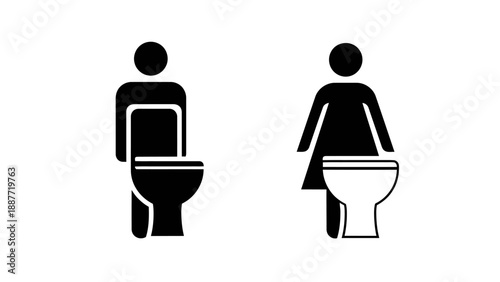 Male and Female Restroom Sign Icons.