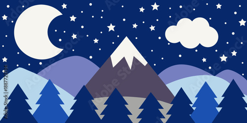 Nighttime mountain landscape