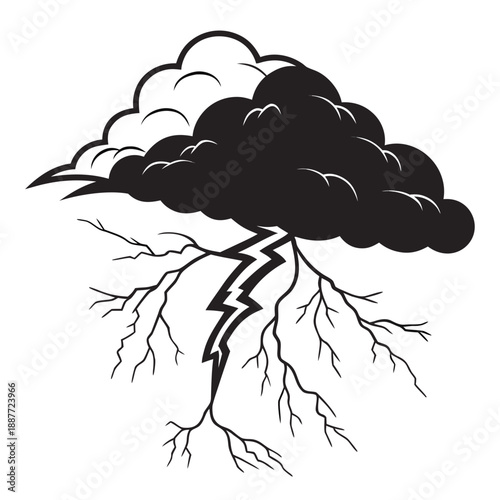 Storm cloud with lightning