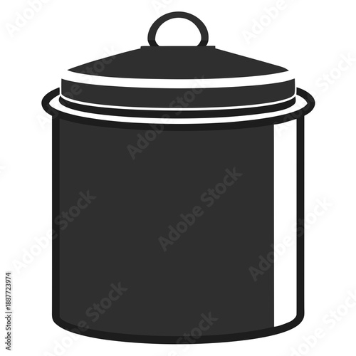 Black kitchen pot