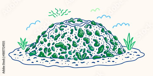 Illustration of a compost pile
