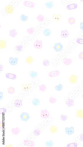 Wallpaper Mural 16:9 ぷっくりかわいいイラストパターン★PNG Torontodigital.ca