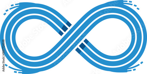 Modern Blue Infinity Symbol Graphic with Dynamic Motion Lines for Logo Design