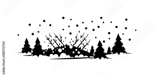 Winter forest silhouette