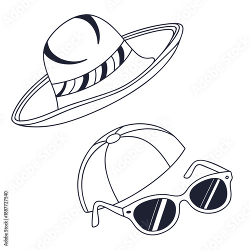 Fashion accessories - hat and sunglasses