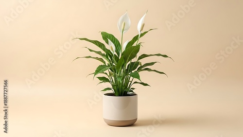 Peace Lily (Spathiphyllum) plant in a pot