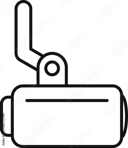 Pneumatic actuator mechanism displaying a cylinder and attached lever