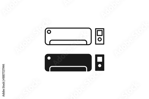 outline and solid icon of air conditioner