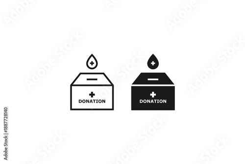 outline and solid icon of blood donation
