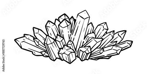 Quadro su tela Crystal cluster illustration