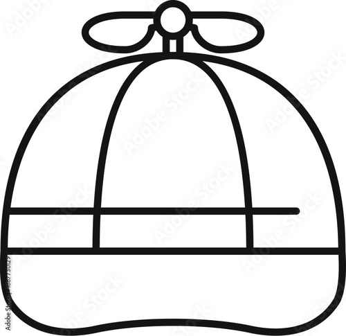 Propeller hat showing spinning rotor on top, icon illustrating headwear