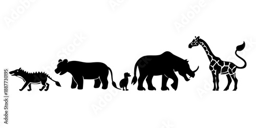 Bild auf Leinwand Silhouette of african animals
