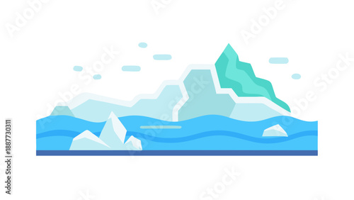 Melting glacier into ocean