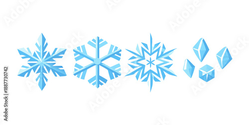 Canvastavla Snowflakes and ice crystals