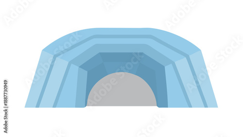 Architectural interior with arched ceiling