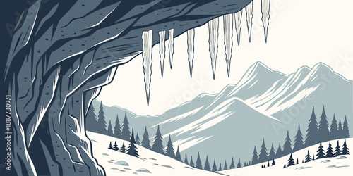 Winter mountain landscape