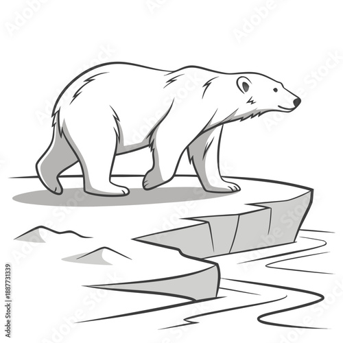 Polar bear on ice