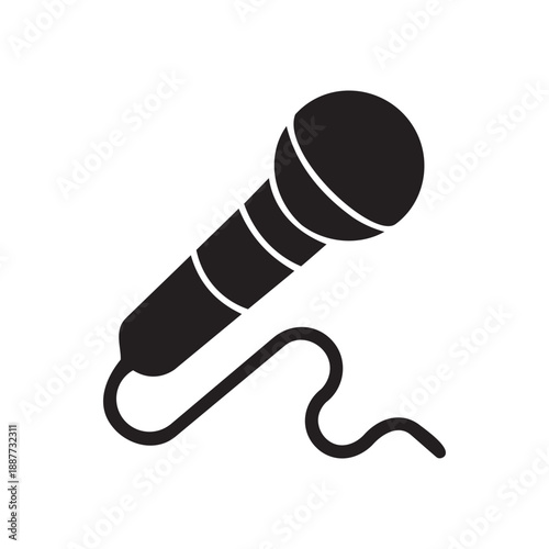 Minimalist Vocal Microphone Icon for Podcast and Audio Design