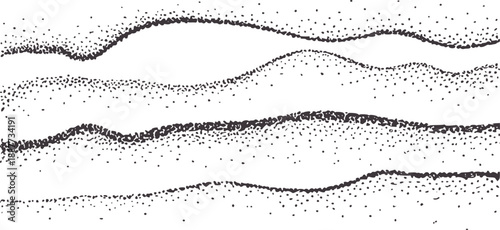 Dark grey dots forming wavy lines abstract pattern