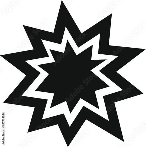 Black comic burst icon representing explosion or sudden impact