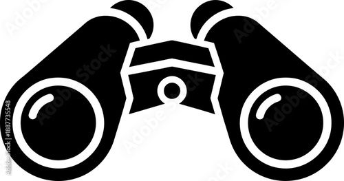 Binocular spy tool isolated on white background. Optical discovery equipment for search icon. Vector icon for app, web design