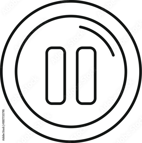 Pause button icon representing stopping or suspending media playback