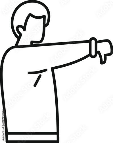 Person expressing dislike with a thumbs down hand gesture