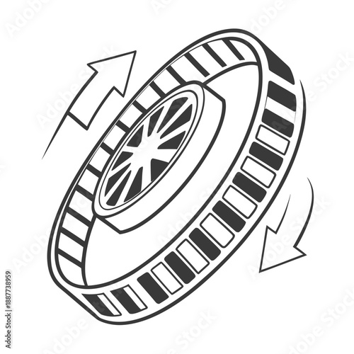 Spinning coin illustration