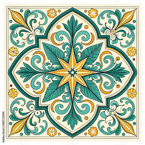 High-Quality Vector Ceramic Tile Element for Home Decoration Projects