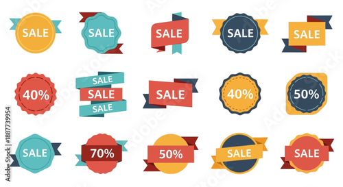 Promotional Sale Badges and Discount Labels Vector Collection for Marketing Campaigns