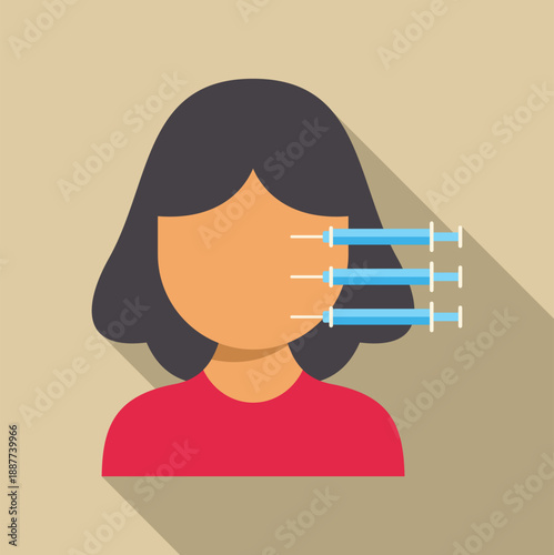 Woman's face depicting cosmetic injections for beauty and anti aging treatment