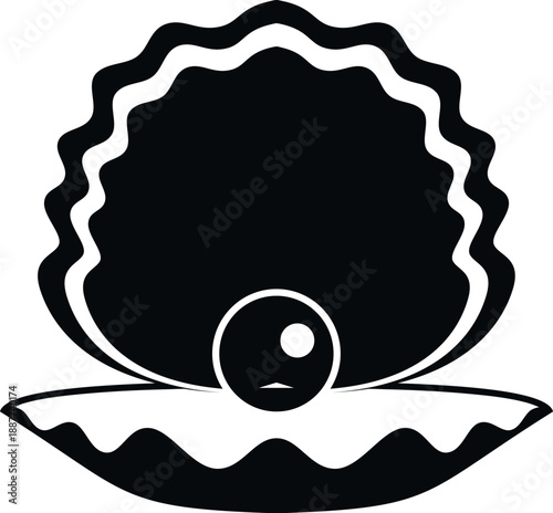 Black oyster seashell revealing natural pearl jewelry