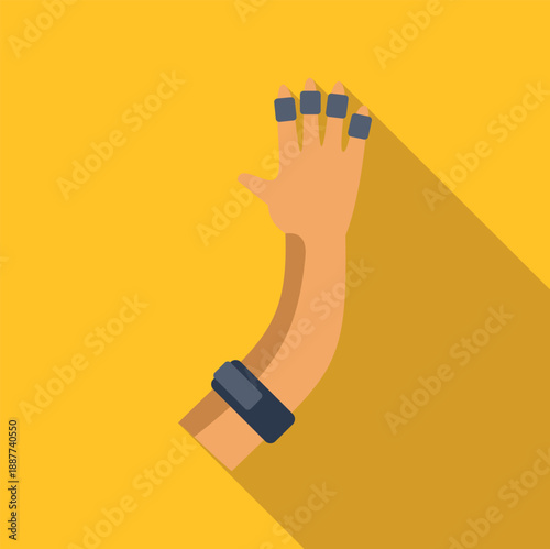 Human hand wearing a haptic glove and armband for virtual reality interaction