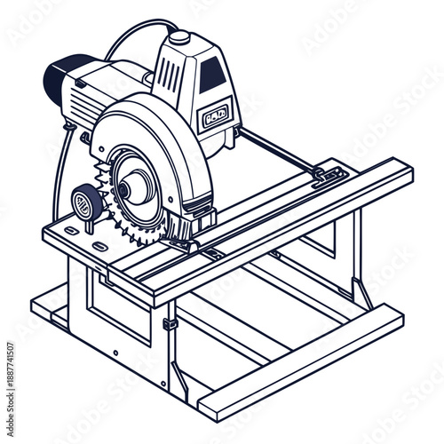 Fotografie Electric circular saw on stand