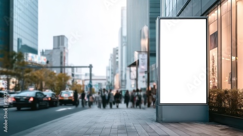 Blank advertisement board in a city