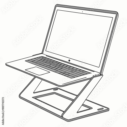 Laptop on a stand