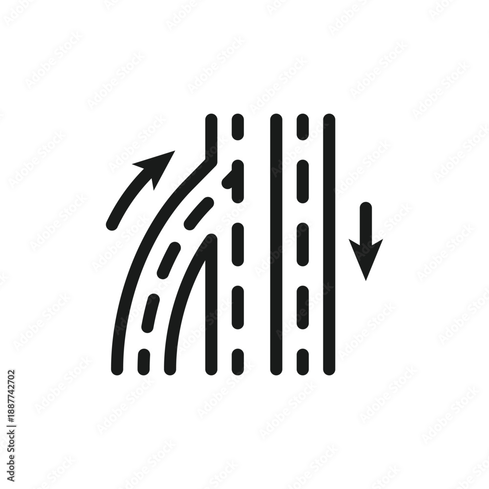 Fototapeta premium Curved Road Right Icon