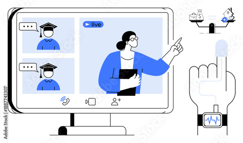 Online education. Digital tools enhance online education by connecting educators and students remotely. Online education improves access to learning and modern collaboration. For e-learning