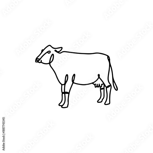 Minimalist Cow Line Art