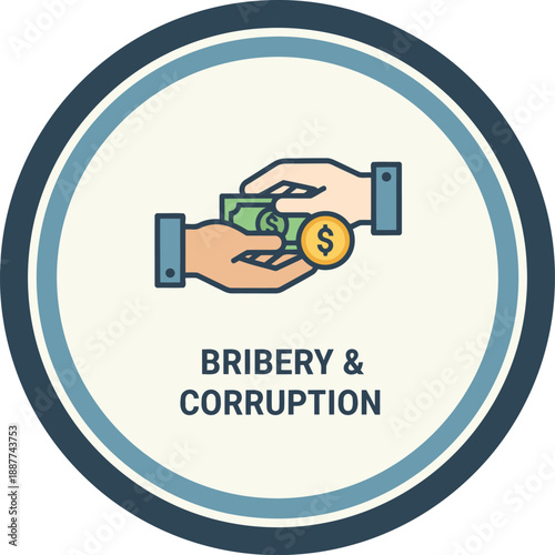 Two hands exchanging money representing illegal financial transactions and unethical practices