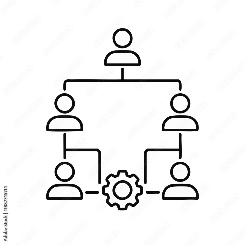 Fototapeta premium Team structure with workflow and connections