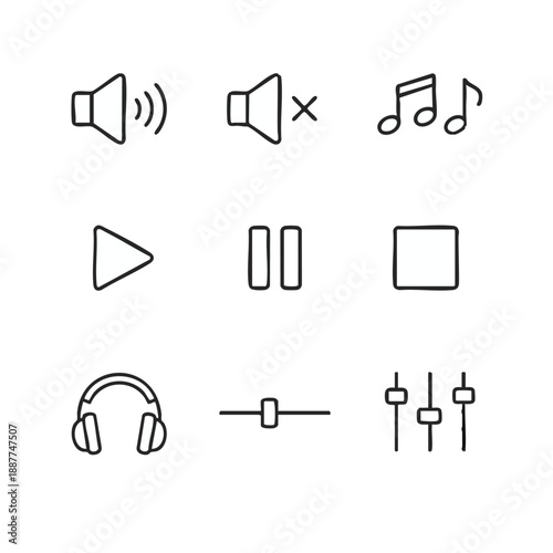 Audio controls and music playback icons