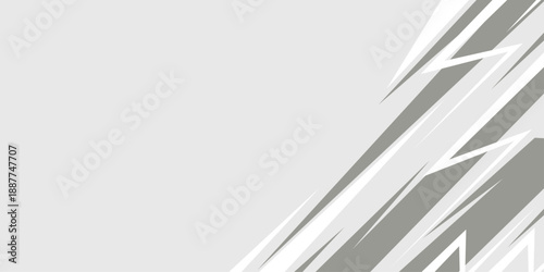 Abstract minimalist background with sharp light gray jagged edges and energetic diagonal geometric streaks