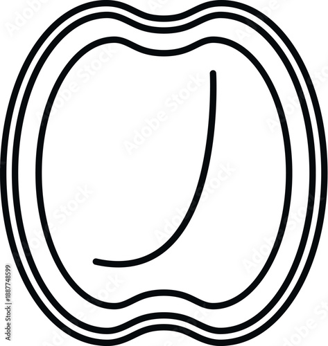 Walnut kernel outline icon representing healthy eating and snack