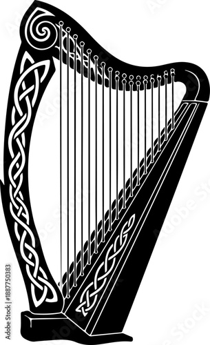 St. Patrick's Day harp silhouette Vector illustration