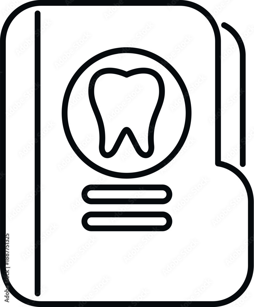 Obraz premium Dental records line icon representing dentistry care paperwork