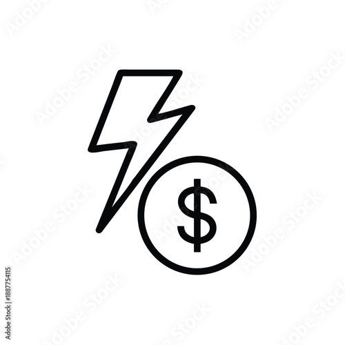 Financial Energy Lightning Bolt Dollar Coin Icon