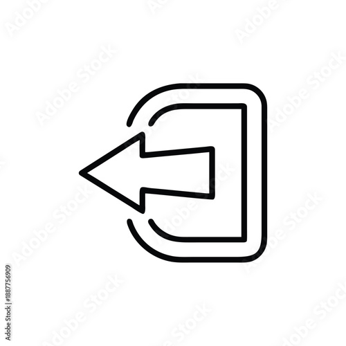 Logout Exit Arrow Directional Sign Icon